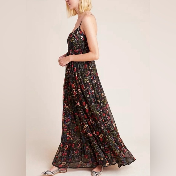 Anthropologie Payal Jain NWT Massima Black Red Floral Maxi Dress **Size XS P**🌺🌺 - Picture 3 of 10